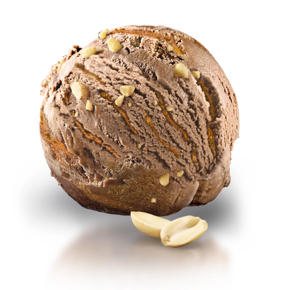 “LOVENTA” creamy chocolate ice cream with peanuts and salted caramel filling